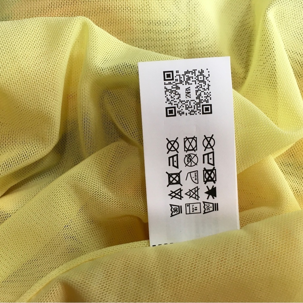 Zara maxi dress tulle floral yellow size s new - Picture 7 of 9
